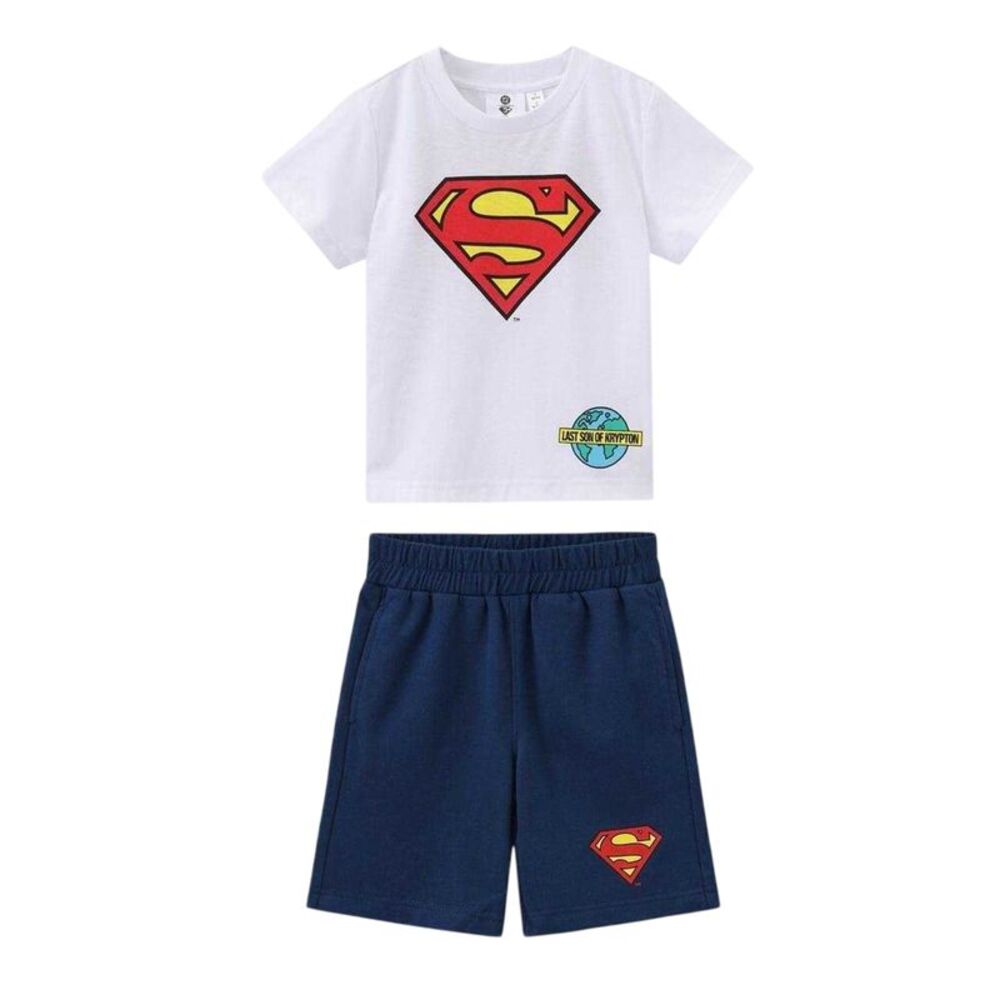 Superman Childrens/Kids Polyester Blend Shirt And Shorts Set / Blue/Red